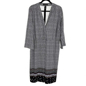 Eloquii Purple Dot Print Long Sleeve Midi Dress w/ Pockets Women's Plus Size 18